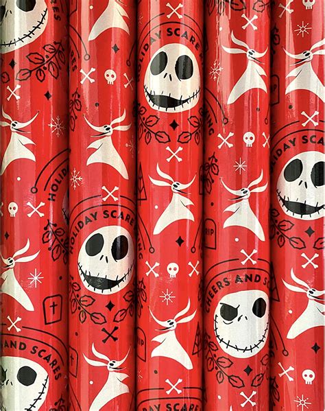 1 Roll Nightmare Before Christmas Red Wrapping Paper