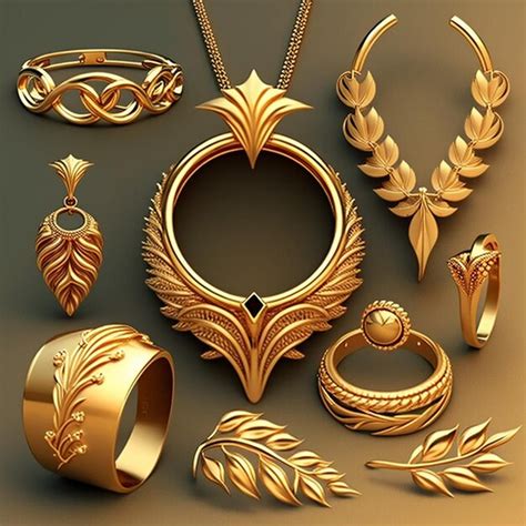 Paquete de colección de bodas conjunto de oro imágenes de joyas arte