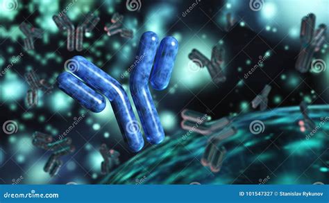 Antibody Immunoglobulins 3d Rendering Stock Illustration