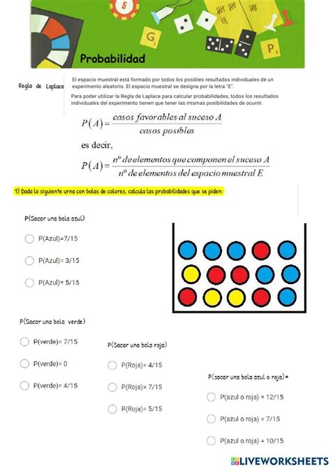 Ficha interactiva de Estadística y Probabilidad para 1ºEso Puedes