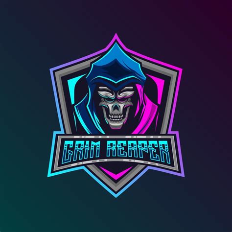 Grim Reaper Logo Mascot Of Grim Reaper Gaming Logo Design Vector