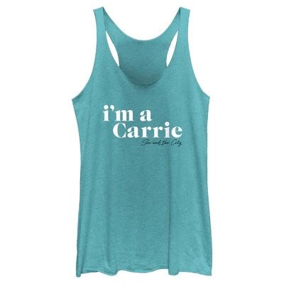 Women S Sex And The City I M A Carrie Text Racerback Tank Top Tahiti