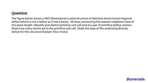 Solved The Figure Below Shows A Two Dimensional Crystal Structure Of