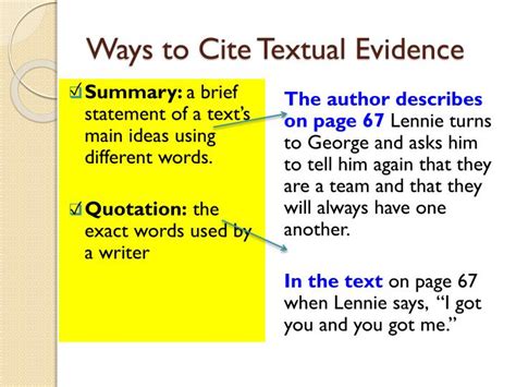 Ppt Date Lesson Aim How Do We Cite Textual Evidence