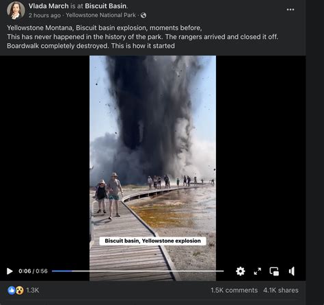 Hydrothermal Explosion Causes Damage In Area Of Yellowstone National