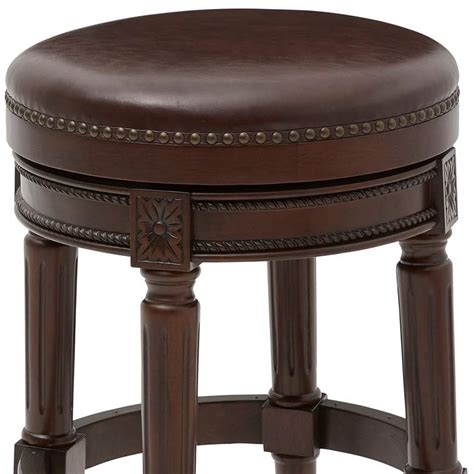 Chapman 30" Brown Faux Leather Backless Swivel Bar Stool - #201C8 ...