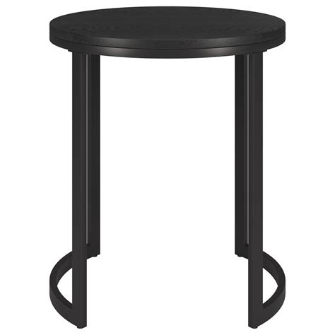 Mitera 20 Wide Round Side Table With MDF Top In Blackened Bronze Black