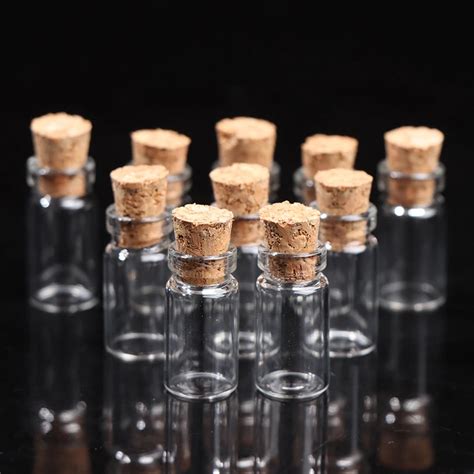 10 Pcs Glass Bottles Miniature Potion Bottle Mini Cork Glass Vials Wedding Diy Mini Drift Bottle