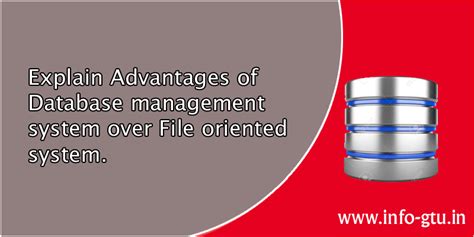 Explain Advantages Of Database Management System Over File Oriented System