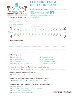 Fillable Online Periodontic And Dental Implant Referral Form Fax Email