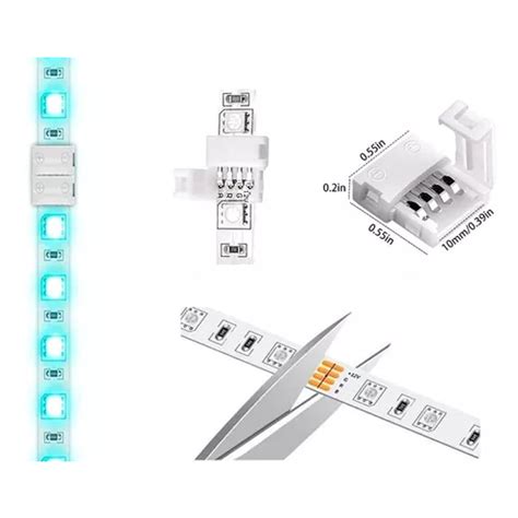 Emenda Conector R Pido Simples Fita Led Rgb Colorida Vias