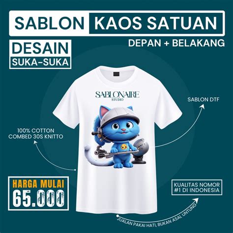 Jual Sablonaire Sablon Kaos Satuan Desain Suka Suka Custom Sablon