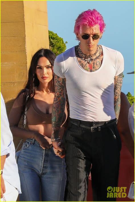 Machine Gun Kelly Debuts Bright Pink Hair During Lunch Date With Megan