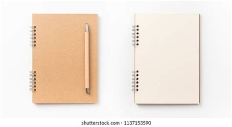 Realistic Brown Notebook Mockup Branding Corporate Stock Vector