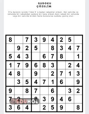 Sudoku Basit Eduhol Etkinlik Ndir Oyun Oyna Test Z Video Zle