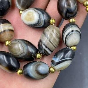 Unique Antique Old Natural Sulemani Haqqeq Ancient Eye Banded Lot Beads