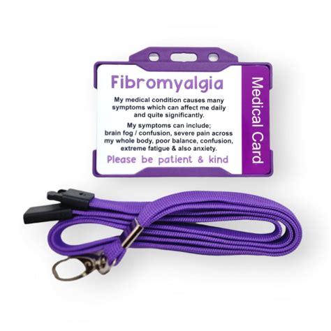 Fibromyalgia Awareness Medical Card with Lanyard - Hidden Disability