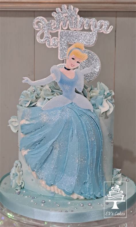 Blue Princess Buttercream Cake Disney Princess Birthday Cakes