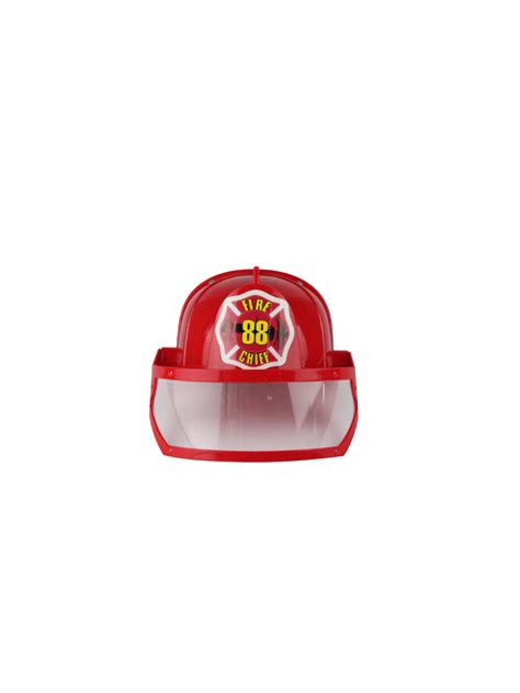 Childs Red Firefighter Hat With Eye Shield