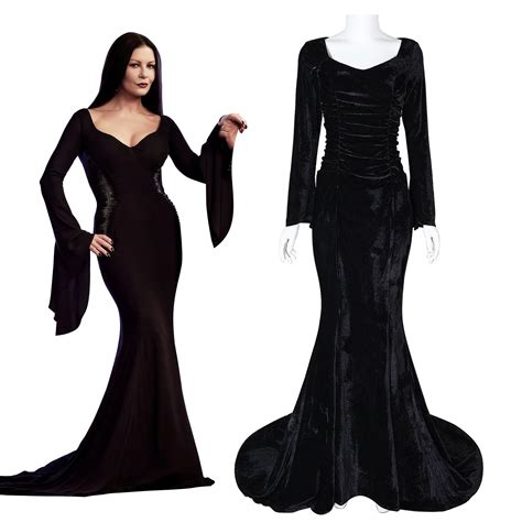 Cosdaddy Wednesday Cosplay Morticia Addams Costume Adult Women Dress