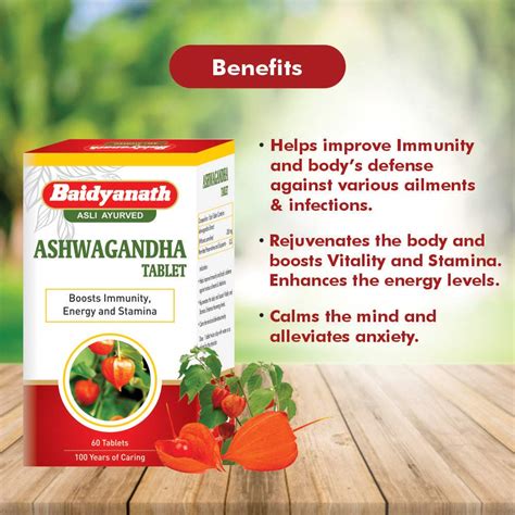 Baidyanath Ayurved Ashwagandha Tablets 60tabs Herbaldealcare Ayurvedic Herbal Unani