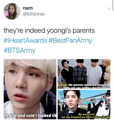 Yoongi S Savage Parents Bts Funny Bts Memes Hilarious Bts Bangtan Boy