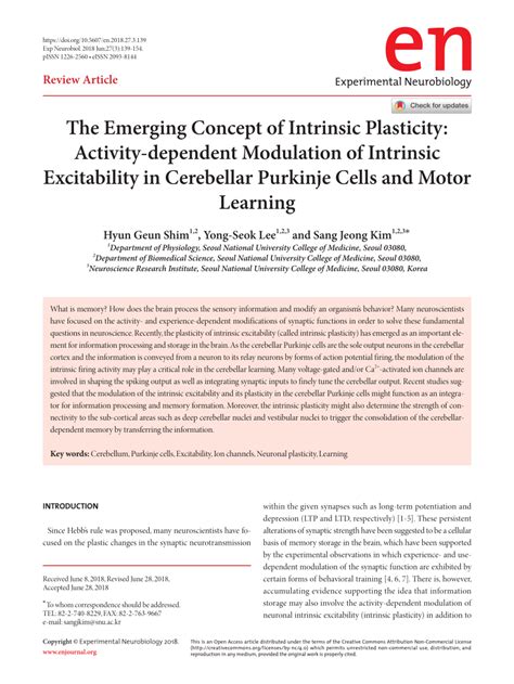 (PDF) The Emerging Concept of Intrinsic Plasticity: Activity-dependent ...