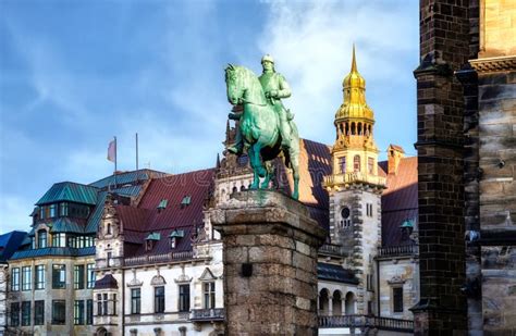 Otto Von Bismarck Equestrian Statue Next To The Cathedral In Bremen