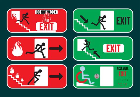 Exit signs in Vector Fromat 99027 Vector Art at Vecteezy