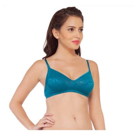 Soie Womens Non Padded Non Wired Shiny Bra Blue 38b Buy Soie Womens Non Padded Non Wired