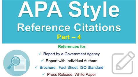 Apa Reference Citations For Reports Brochure Fact Sheet Iso Standard