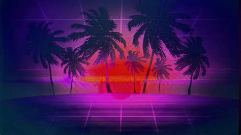 Palme Estetiche Anni 80 Vaporwave Wallpaper Hd 1920x1080