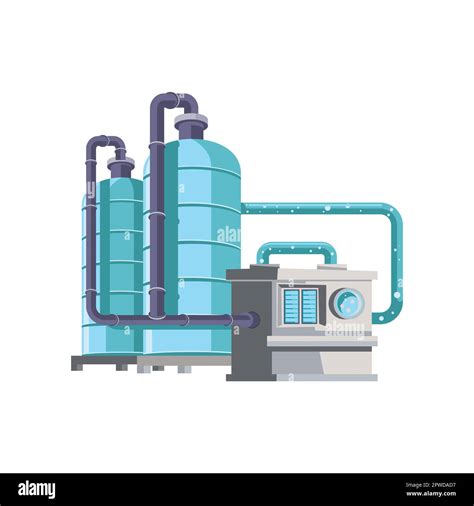 Plant Equipment For Water Purification Process Illustration Stock