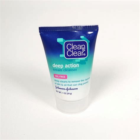 Clean Clear Oil Free Deep Action Cream Facial Cleanser Travel Size