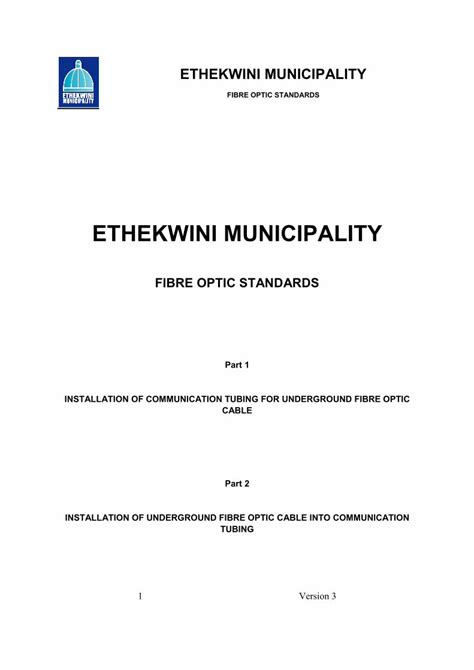 Pdf Appendix A Ethekwini Fibre Optic Standards Version 3 Tenders