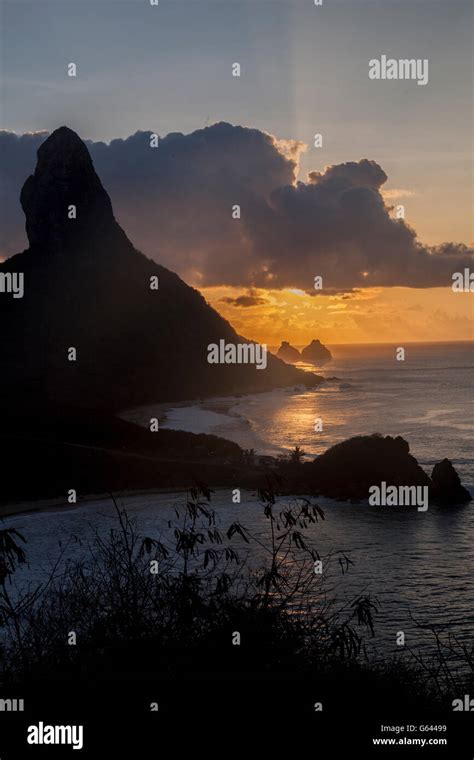 Pico Hill Sunset Fernando Noronha Brazil Stock Photo Alamy