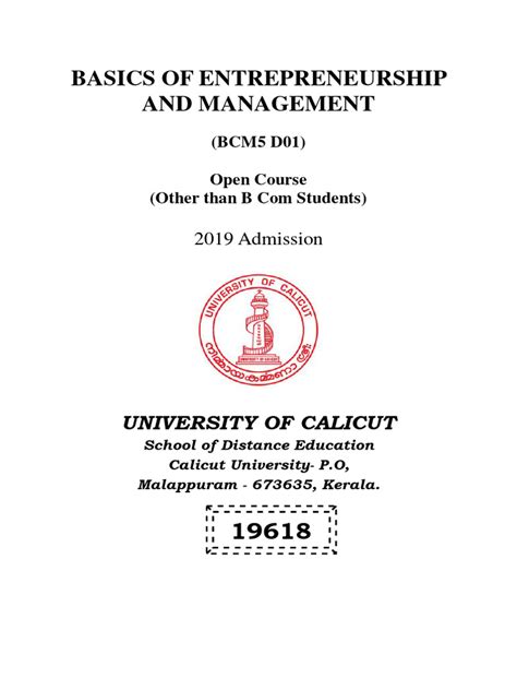 Basic Of Enterpreneureship And Management Final Pdf