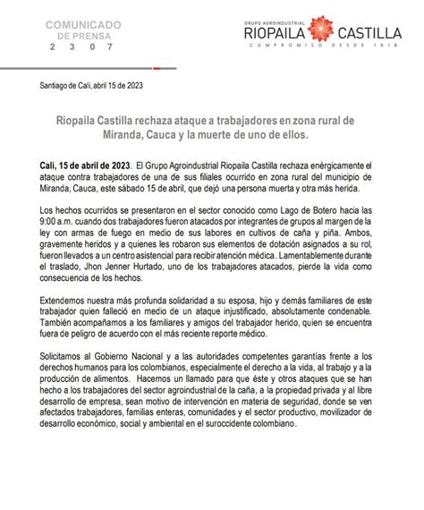 W Radio Colombia On Twitter Cauca Ataque Armado Dej Un Trabajador