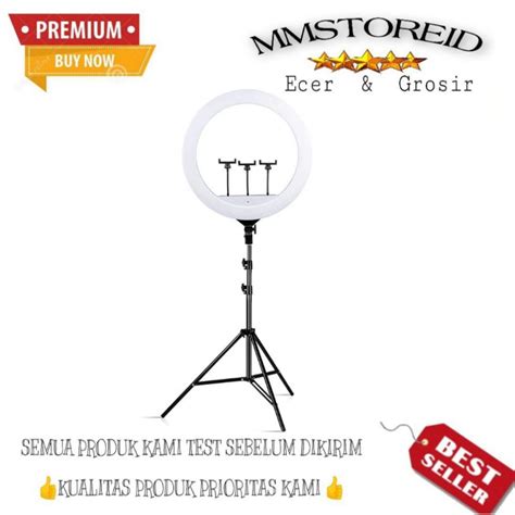 Jual MM Ringlight 45cm Light Stand Tripod 2M With 3 Holder Hp