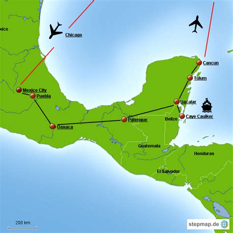 Stepmap Rundreise Mexiko Belize Landkarte F R Deutschland