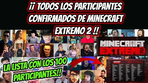 TODOS Los Participantes De MINECRAFT EXTREMO 2 2023 YouTubers