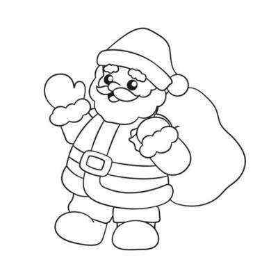 Santa Claus Outline Vector Art, Icons, and Graphics for Free Download