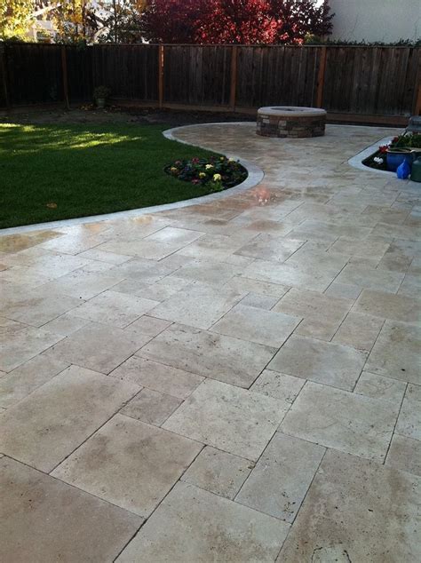 Walnut Travertine Tumbled Pavers Natural Stone Us Patio Flooring