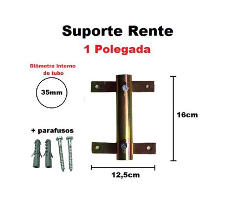 Suporte De Parede Rente 1 Polegada Duplo Para Tubo Cano De Antena