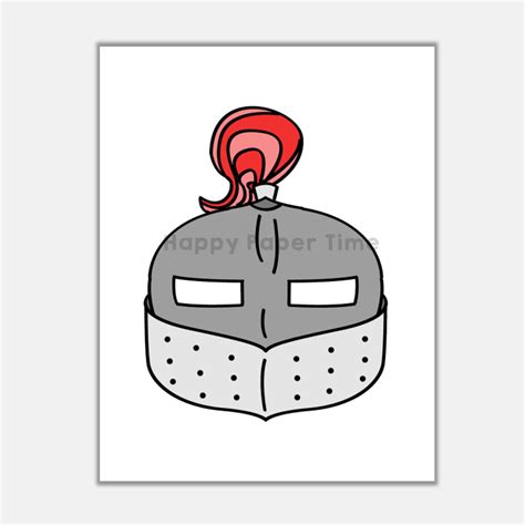 Knight Paper Mask Printable Medieval Craft Activity Costume 2 Made By