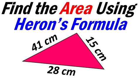 Find The Area Of A Triangle Using Heron S Formula Quick And Easy