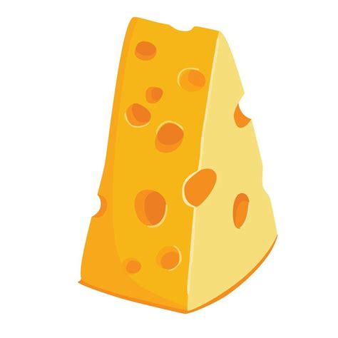 Pedazo De Dibujos Animados De Queso Ilustración Vectorial Sobre Fondo