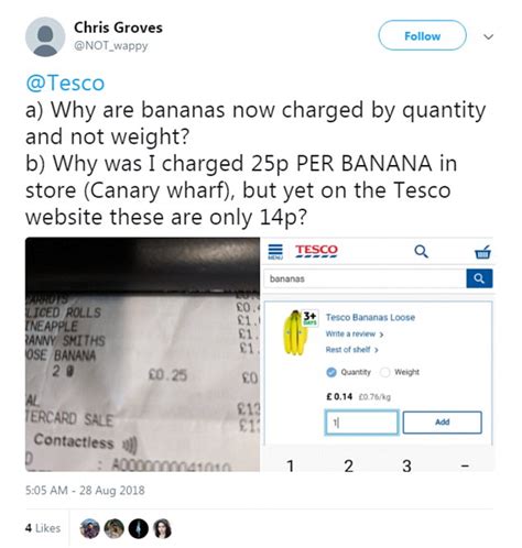 Customers Go Bananas As Tesco Hikes Up The Price Of The Popular Fruit