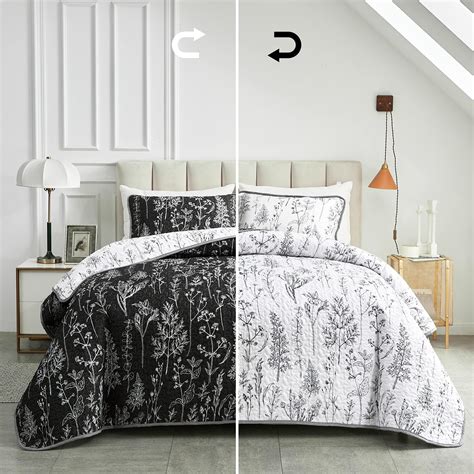 Amazon Djy Boho Aztec Quilt Set Queen Size X Black N White