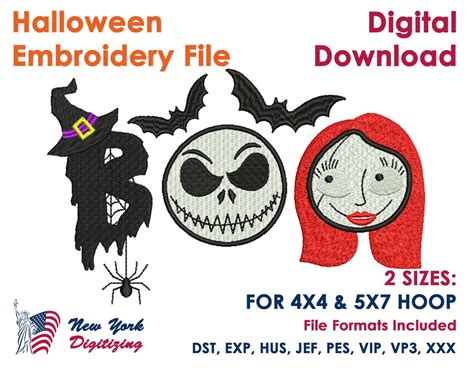 Boo Embroidery Designs Halloween Embroidery Designs Etsy